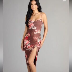 knee length dresses for ladies Aleena Satin Midi Dress main image 0